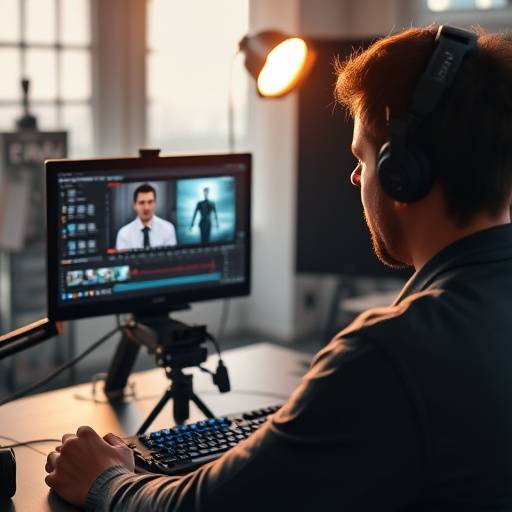 A person working on a video editing software, highlighting the importance of post-production.